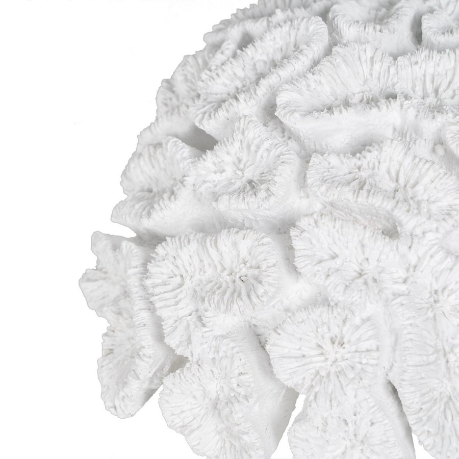 FIGURA CORAL BLANCO RESINA DECORACIÓN 23 X 22 X 11 CM