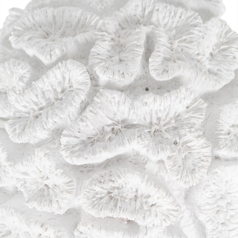 FIGURA CORAL BLANCO RESINA DECORACIÓN 23 X 22 X 11 CM