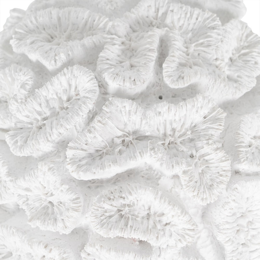 WHITE CORAL FIGURE RESIN DECORATION 23 X 22 X 11 CM