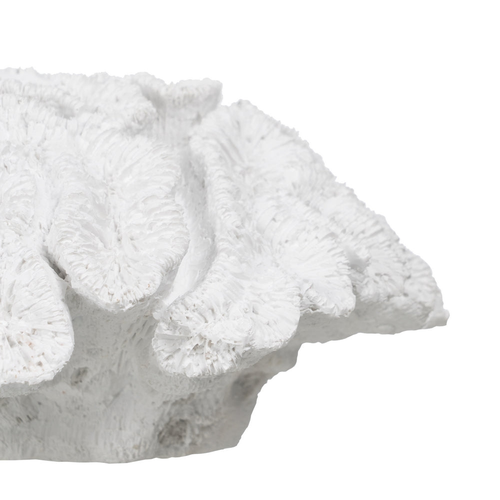 FIGURA CORAL BLANCO RESINA DECORACIÓN 23 X 22 X 11 CM