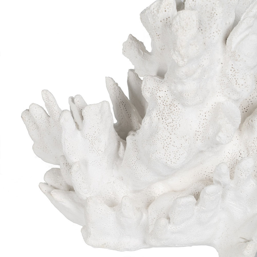 FIGURA CORAL BLANCO RESINA DECORACIÓN 29 X 20 X 21 CM