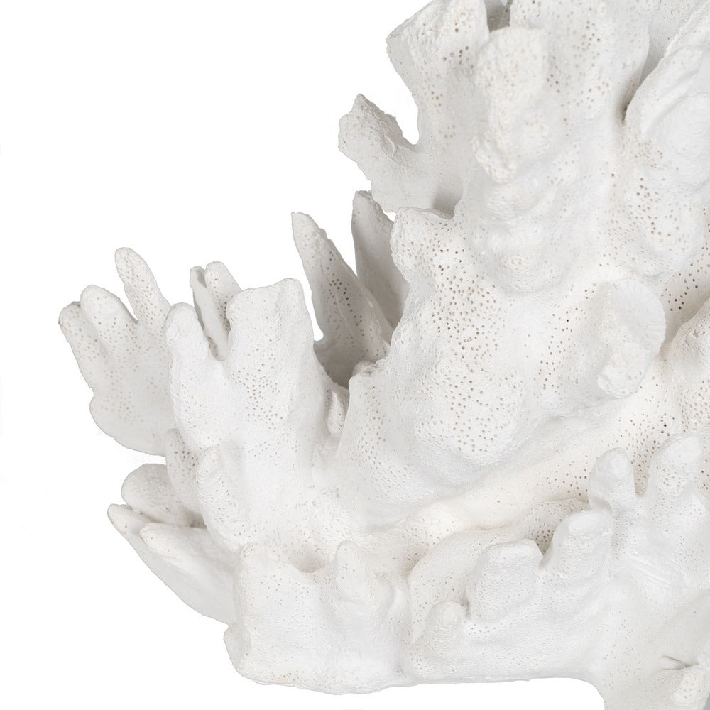 WHITE CORAL FIGURE RESIN DECORATION 29 X 20 X 21 CM