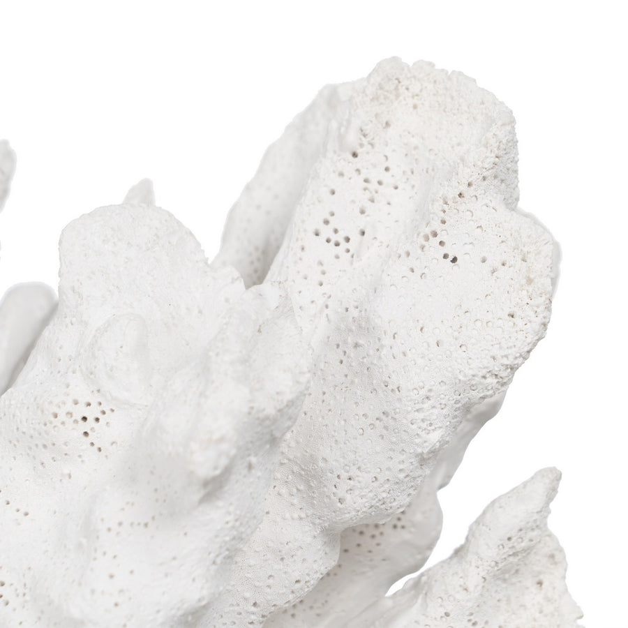 FIGURA CORAL BLANCO RESINA DECORACIÓN 29 X 20 X 21 CM