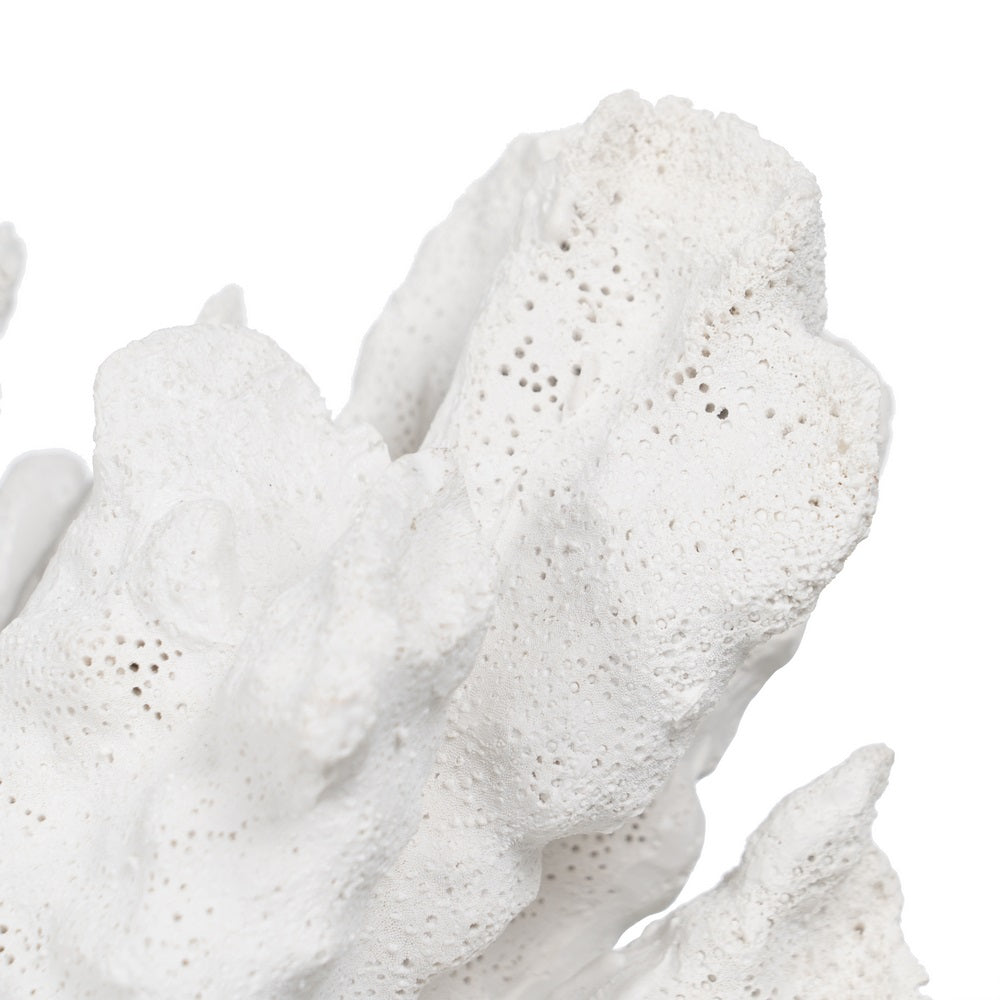 WHITE CORAL FIGURE RESIN DECORATION 29 X 20 X 21 CM