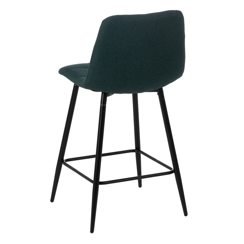 TABURETE VERDE TEJIDO-METAL SALÓN 45 X 55 X 92 CM