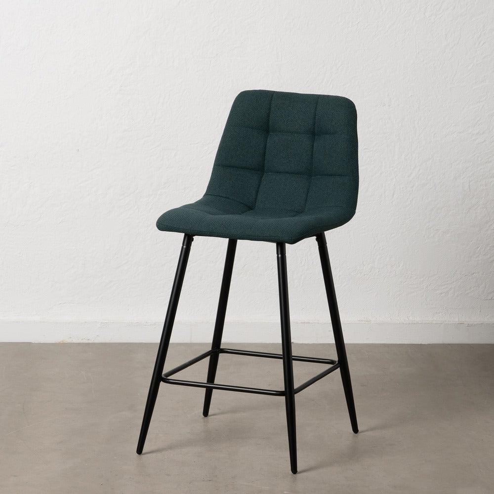 TABURETE VERDE TEJIDO-METAL SAL�N 45 X 55 X 92 CM