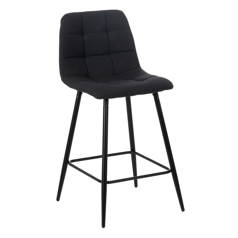 TABURETE NEGRO TEJIDO-METAL SALÓN 45 X 55 X 92 CM