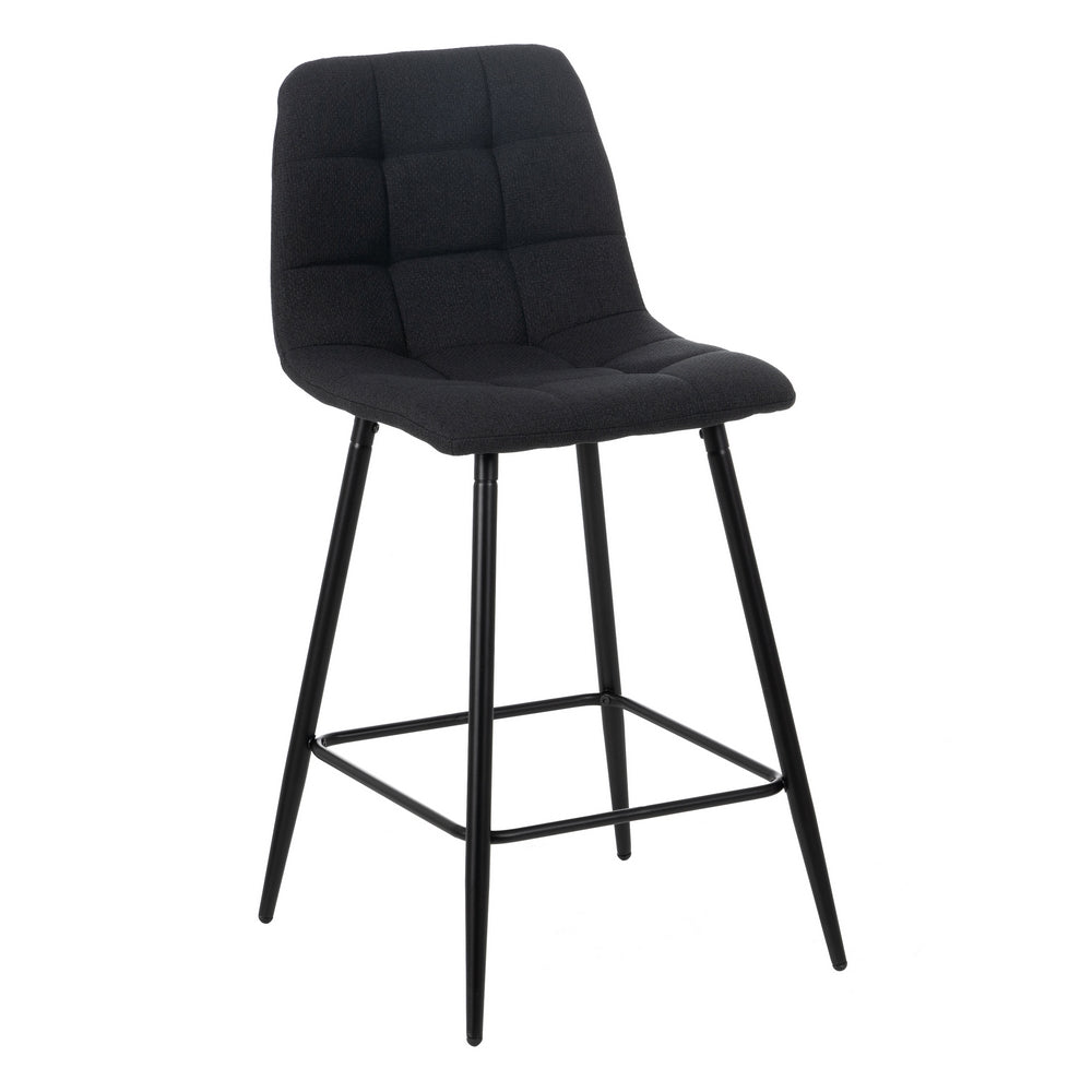 TABURETE NEGRO TEJIDO-METAL SALÓN 45 X 55 X 92 CM