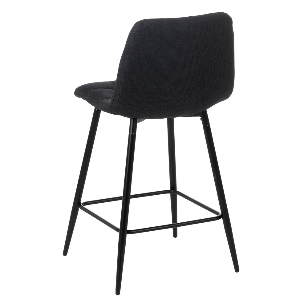 TABURETE NEGRO TEJIDO-METAL SALÓN 45 X 55 X 92 CM