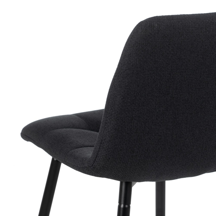 TABURETE NEGRO TEJIDO-METAL SALÓN 45 X 55 X 92 CM