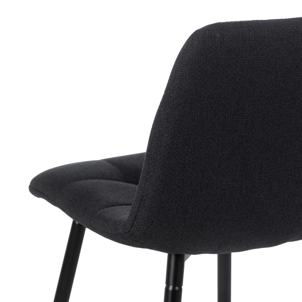 TABURETE NEGRO TEJIDO-METAL SALÓN 45 X 55 X 92 CM
