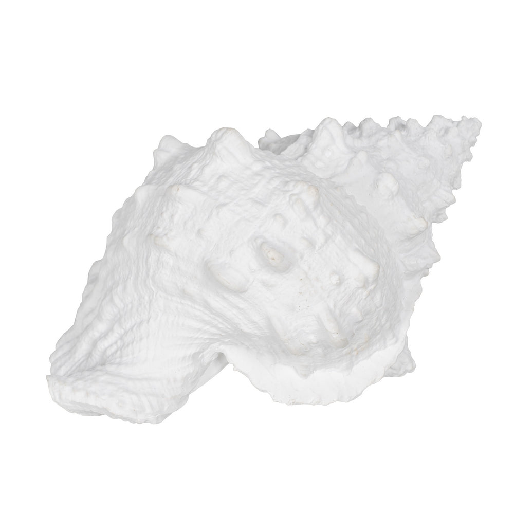 FIGURA CARACOLA BLANCO RESINA DECORACIÓN 21 X 14 X 12 CM