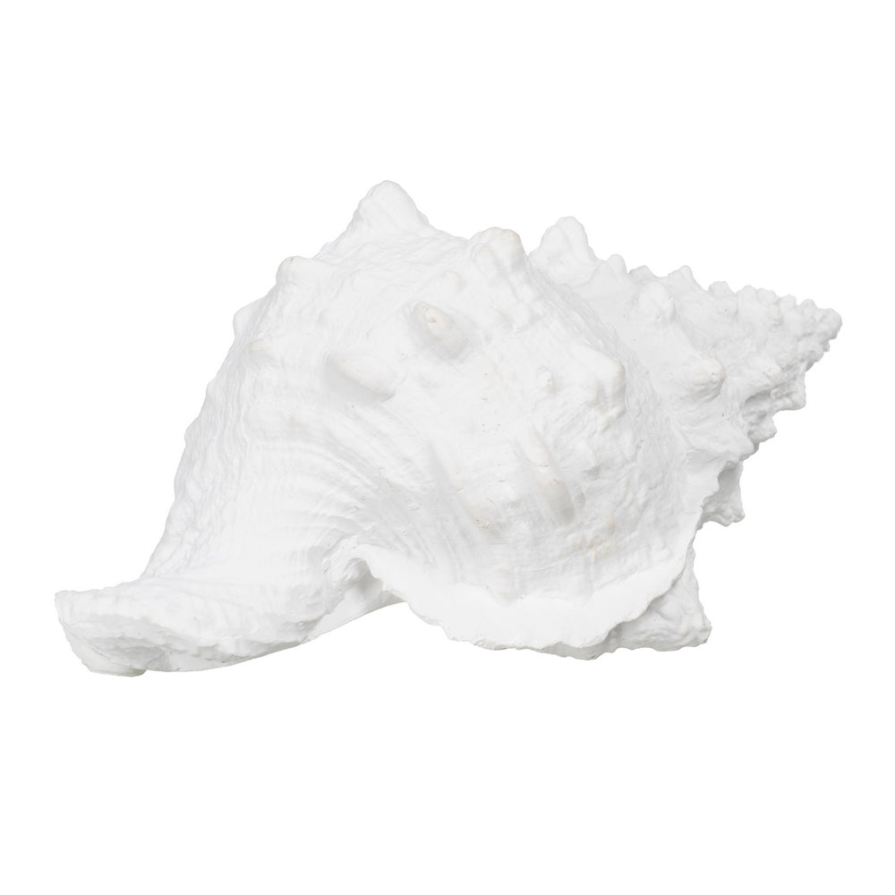 FIGURA CARACOLA BLANCO RESINA DECORACIÓN 21 X 14 X 12 CM