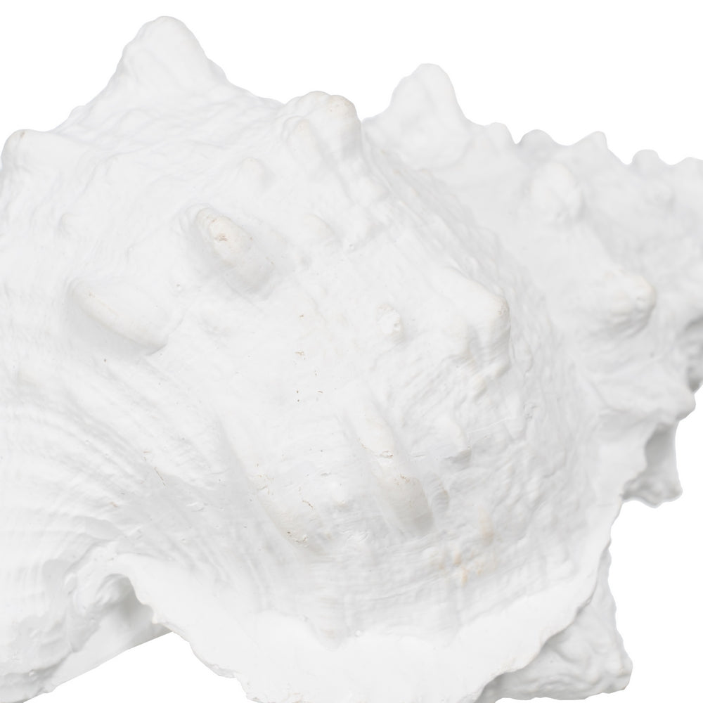 FIGURA CARACOLA BLANCO RESINA DECORACIÓN 21 X 14 X 12 CM