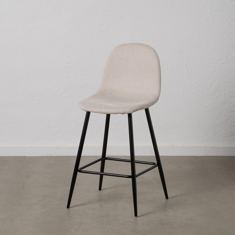 TABURETE CREMA TEJIDO-METAL SAL�N 46 X 48 X 96 CM