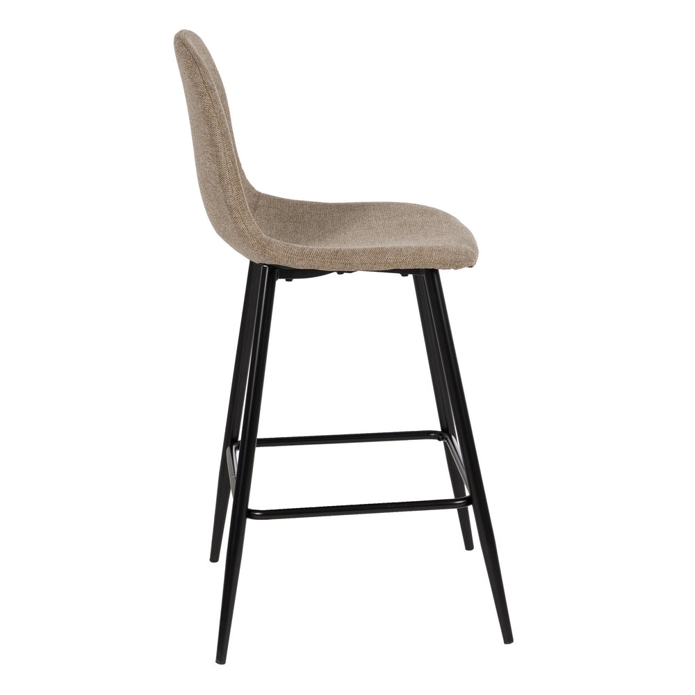 TABURETE TAUPE TEJIDO-METAL SALÓN 46 X 48 X 96 CM
