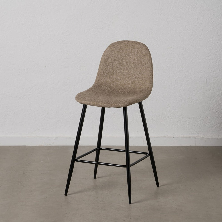TABURETE TAUPE TEJIDO-METAL SALÓN 46 X 48 X 96 CM
