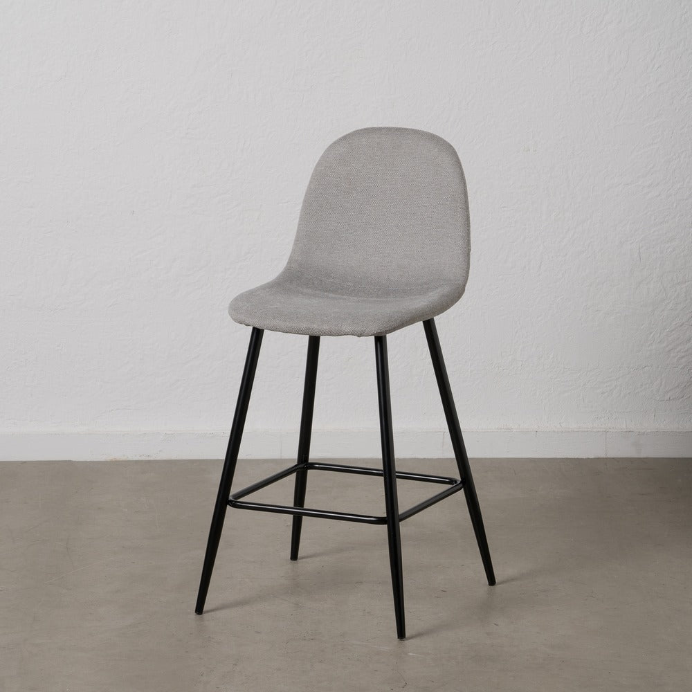 TABURETE GRIS TEJIDO-METAL SAL�N 46 X 48 X 96 CM