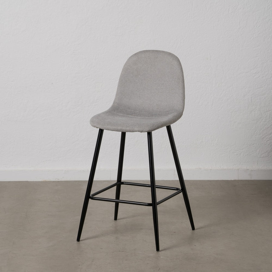 TABURETE GRIS TEJIDO-METAL SALÓN 46 X 48 X 96 CM