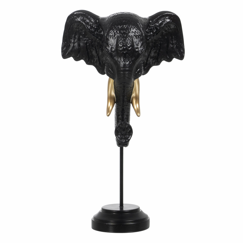 FIGURA ELEFANTE NEGRO-ORO POLIRESINA 20,50 X 14,30 X 35,50 C