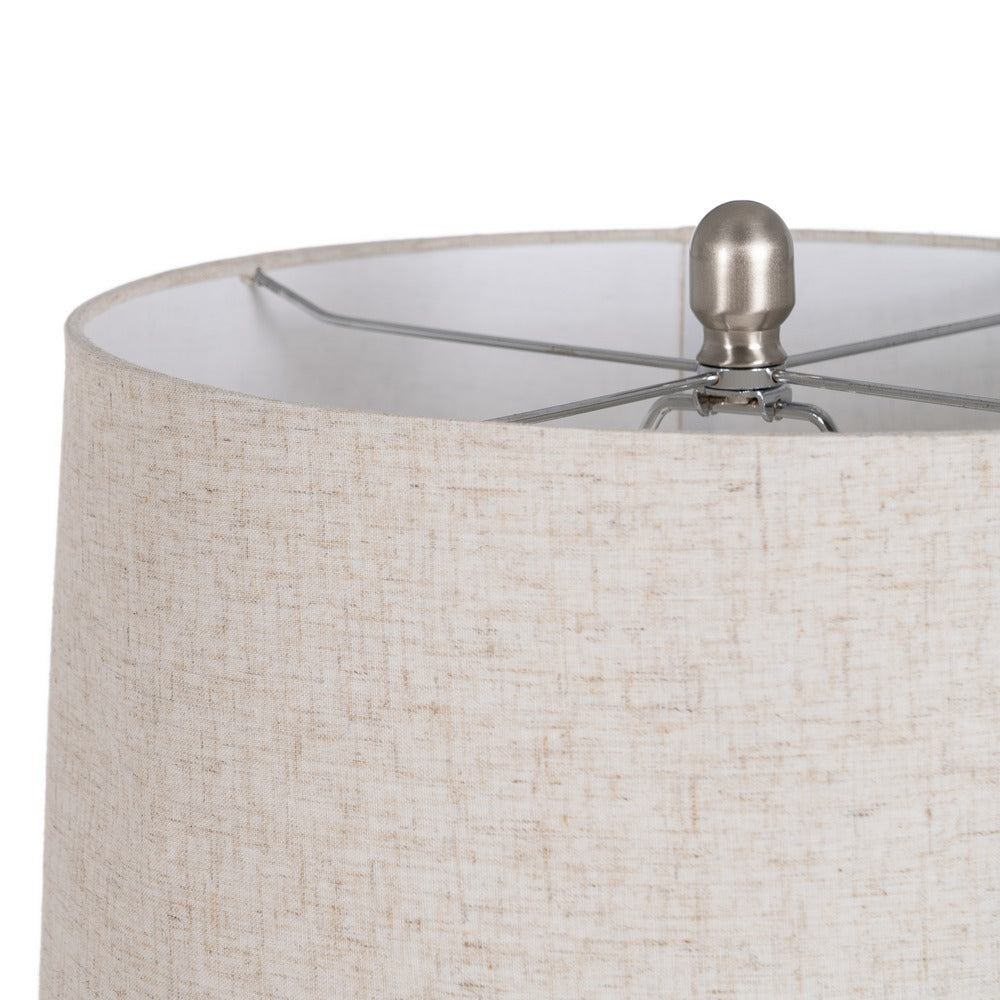 LÁMPARA MESA CREMA METAL-CERÁMICA 38 X 38 X 72 CM
