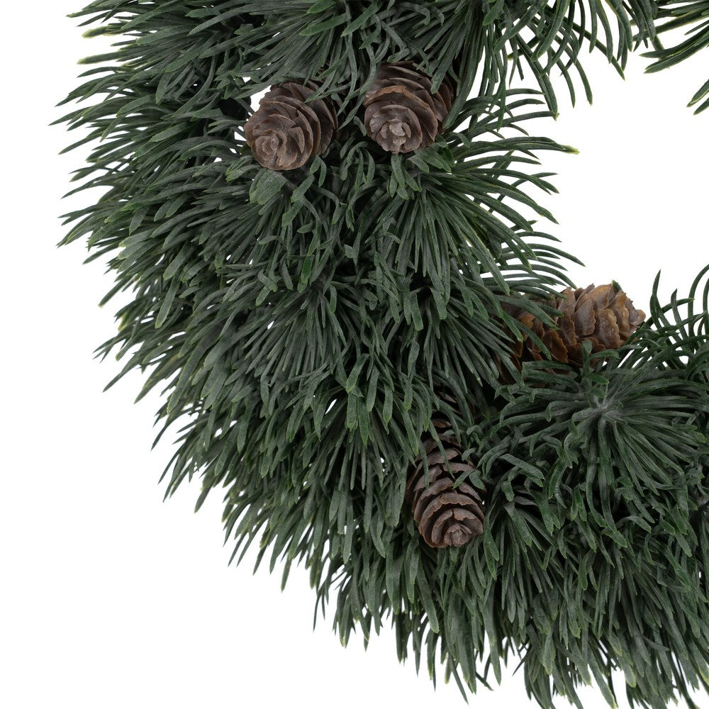 GREEN PVC WREATH DECORATION 28 X 28 CM