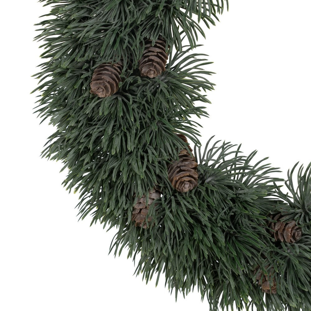 GREEN PVC DECORATIVE WREATH 38 X 38 CM