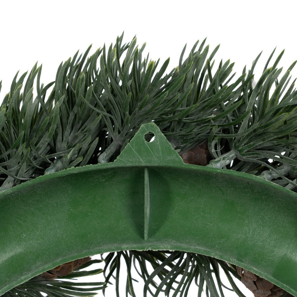 GREEN PVC DECORATIVE WREATH 38 X 38 CM