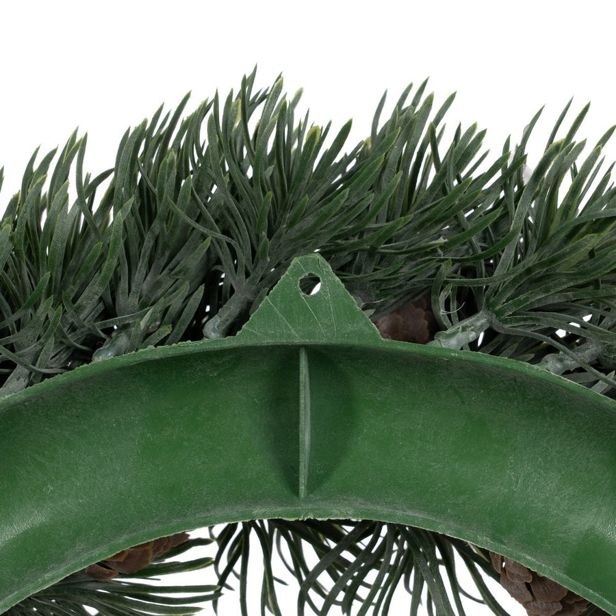 GREEN PVC DECORATIVE WREATH 38 X 38 CM