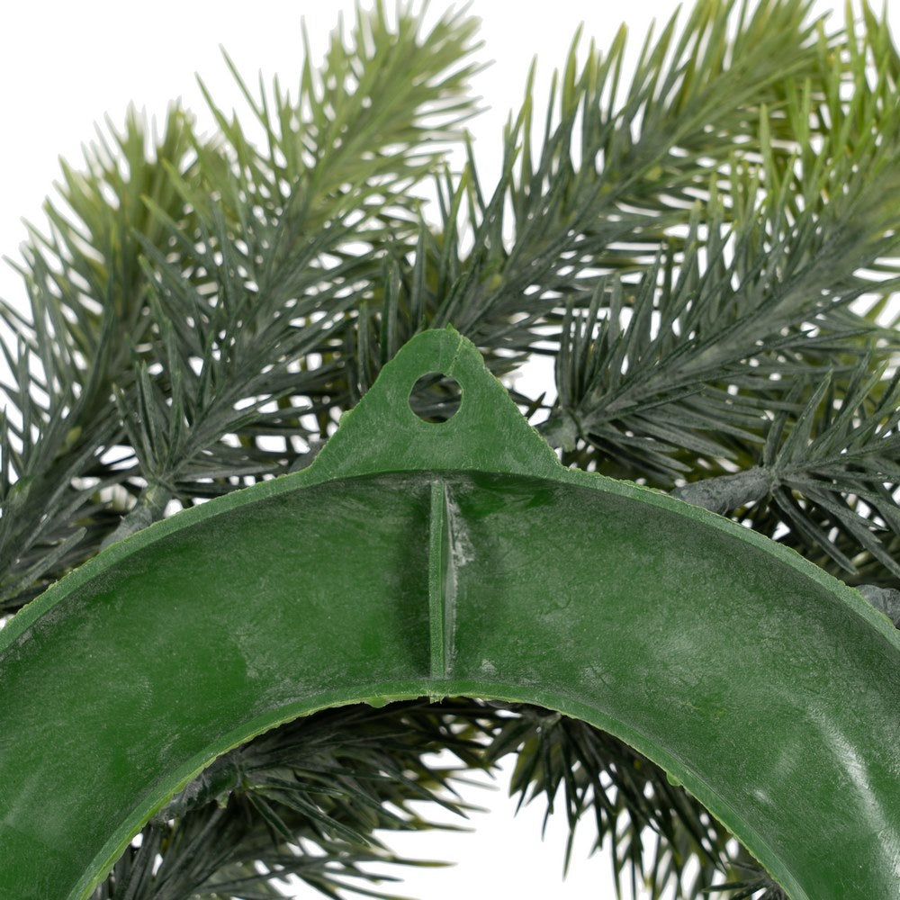 GREEN PVC DECORATIVE WREATH 30 X 30 CM