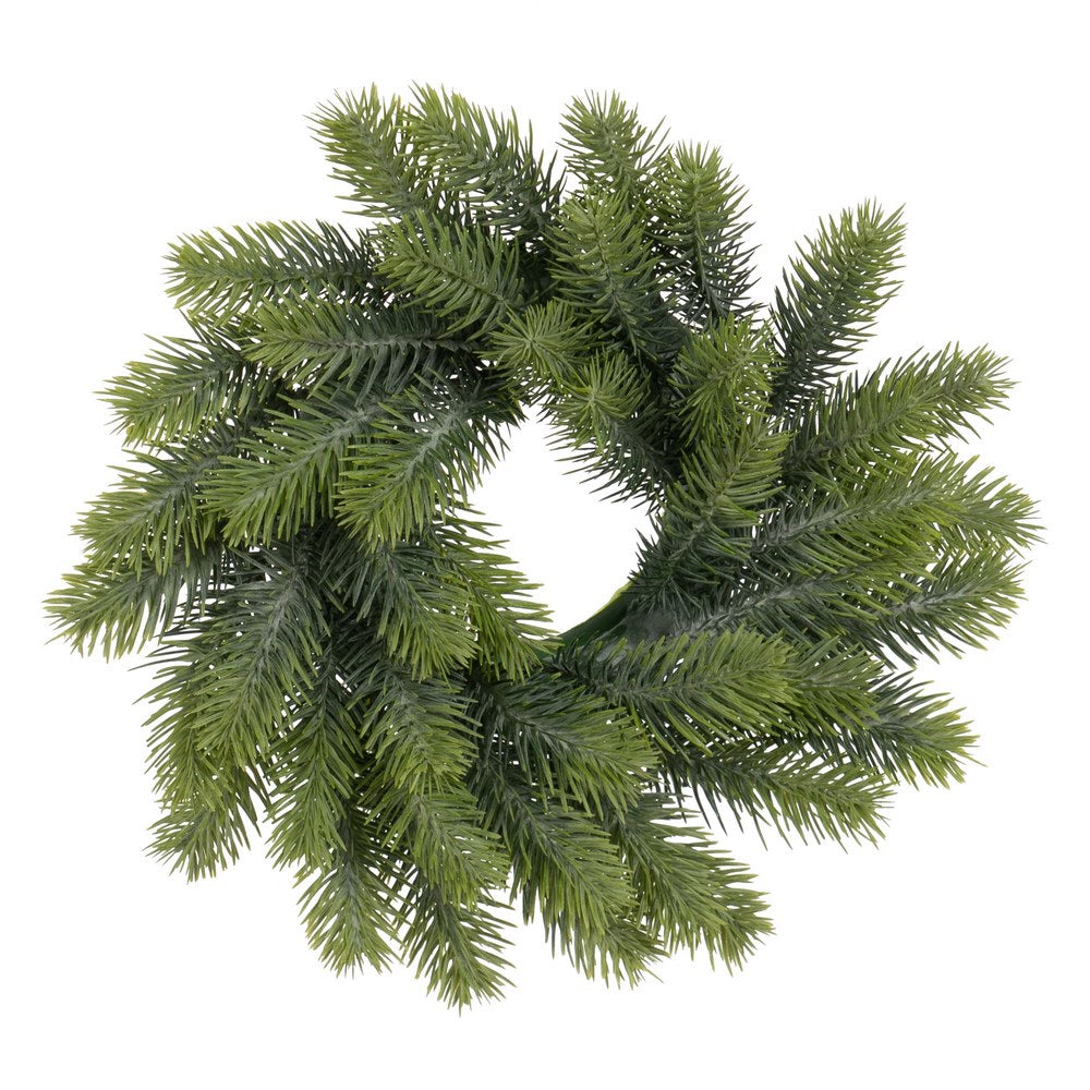 GREEN PVC DECORATIVE WREATH 30 X 30 CM
