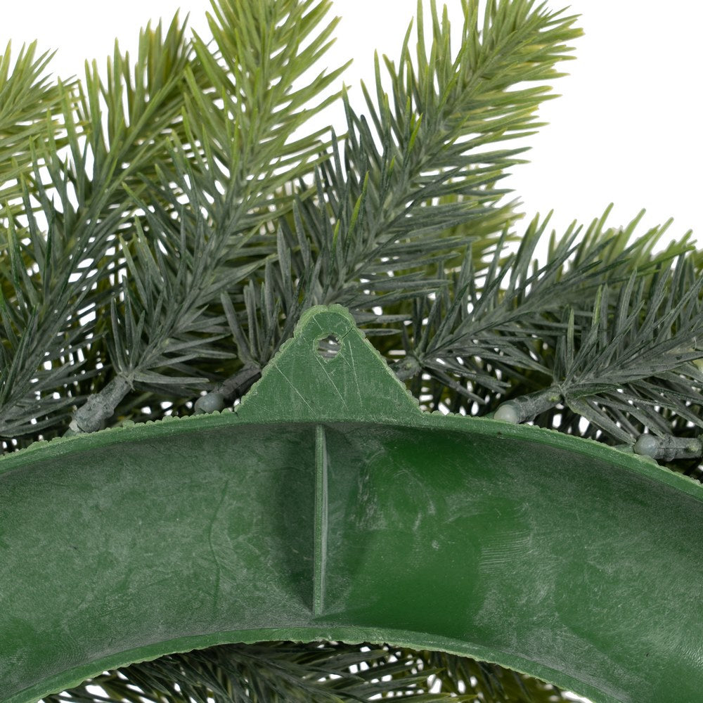 GREEN PVC WREATH DECORATION 41 X 41 CM