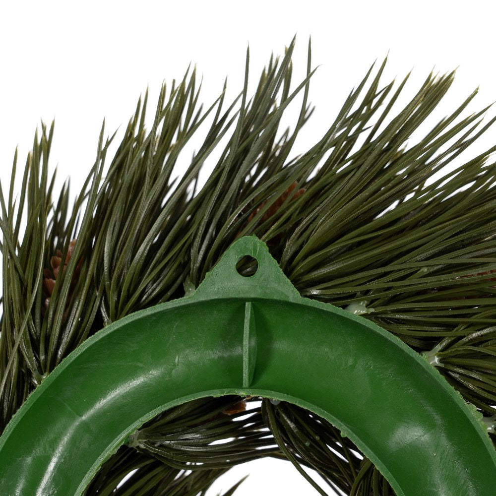GREEN PVC WREATH DECORATION 27 X 27 CM