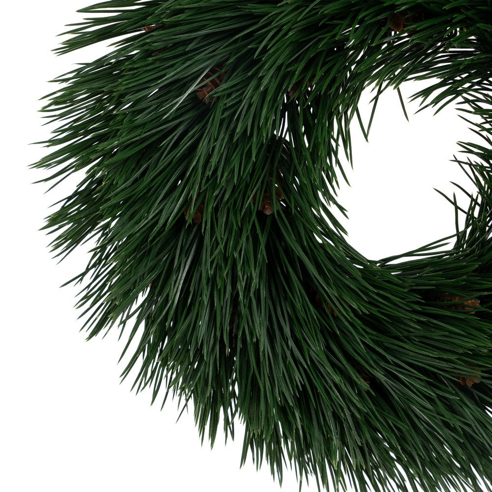 GREEN PVC WREATH DECORATION 31 X 31 CM