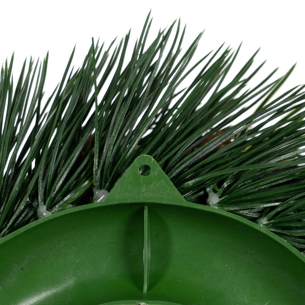 GREEN PVC WREATH DECORATION 31 X 31 CM