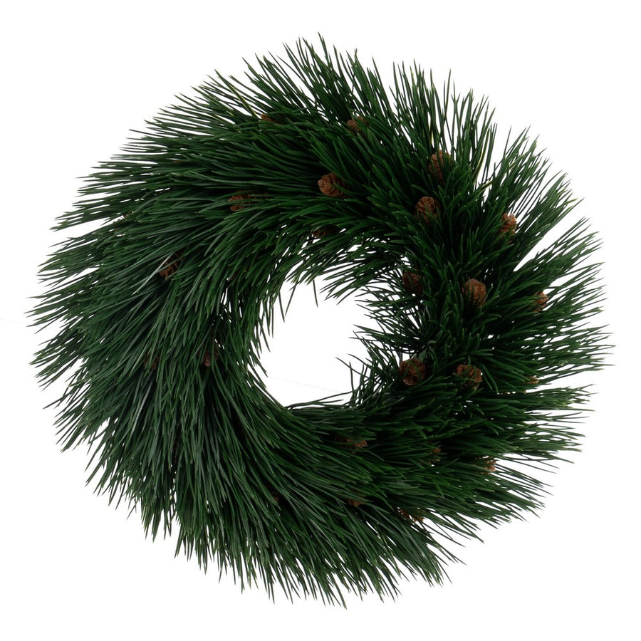 GREEN PVC WREATH DECORATION 31 X 31 CM