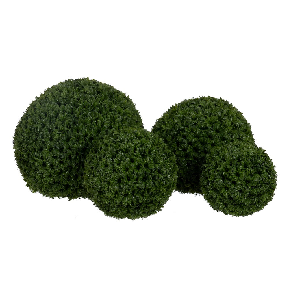 GREEN PVC HOLLY BALL DECORATION 20 X 20 CM