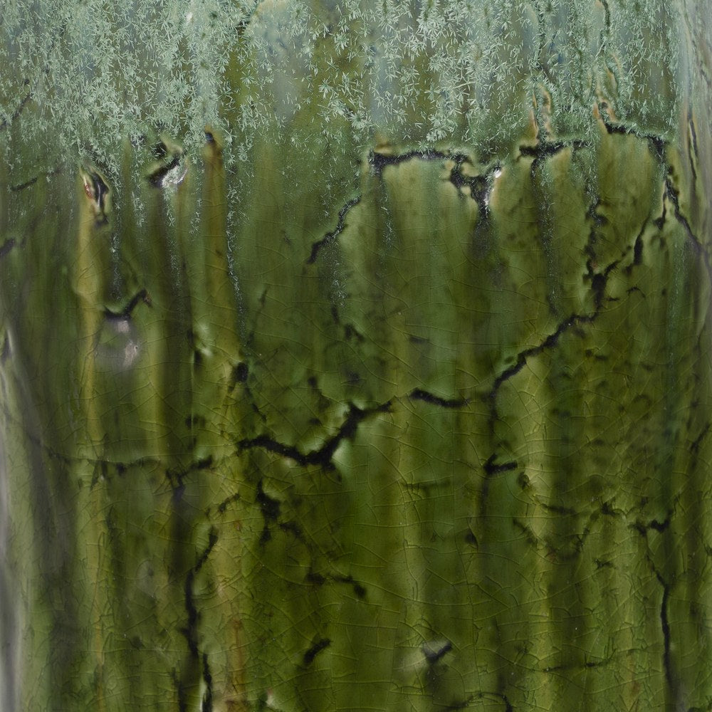 GREEN CERAMIC DECORATIVE VASE 17.50 X 17.50 X 33 CM