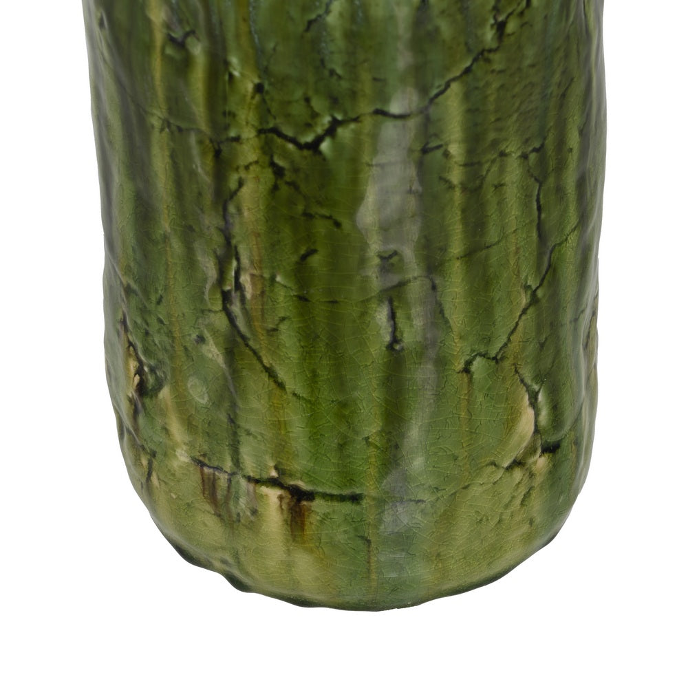 GREEN CERAMIC DECORATIVE VASE 17.50 X 17.50 X 33 CM