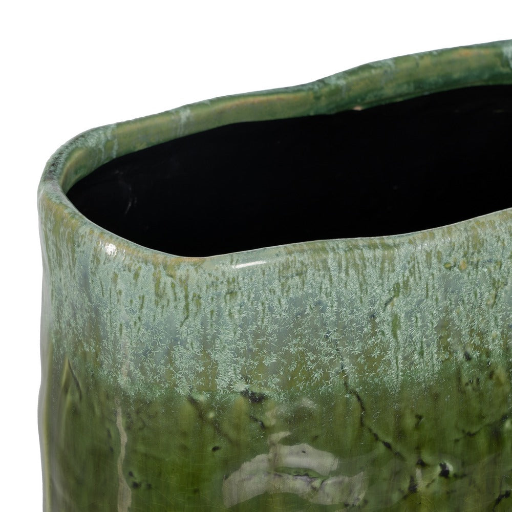 JARRÓN VERDE CERÁMICA DECORACIÓN 43 X 16 X 41,50 CM