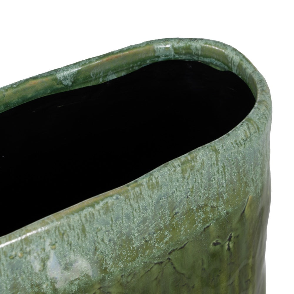 JARRÓN VERDE CERÁMICA DECORACIÓN 43 X 16 X 41,50 CM