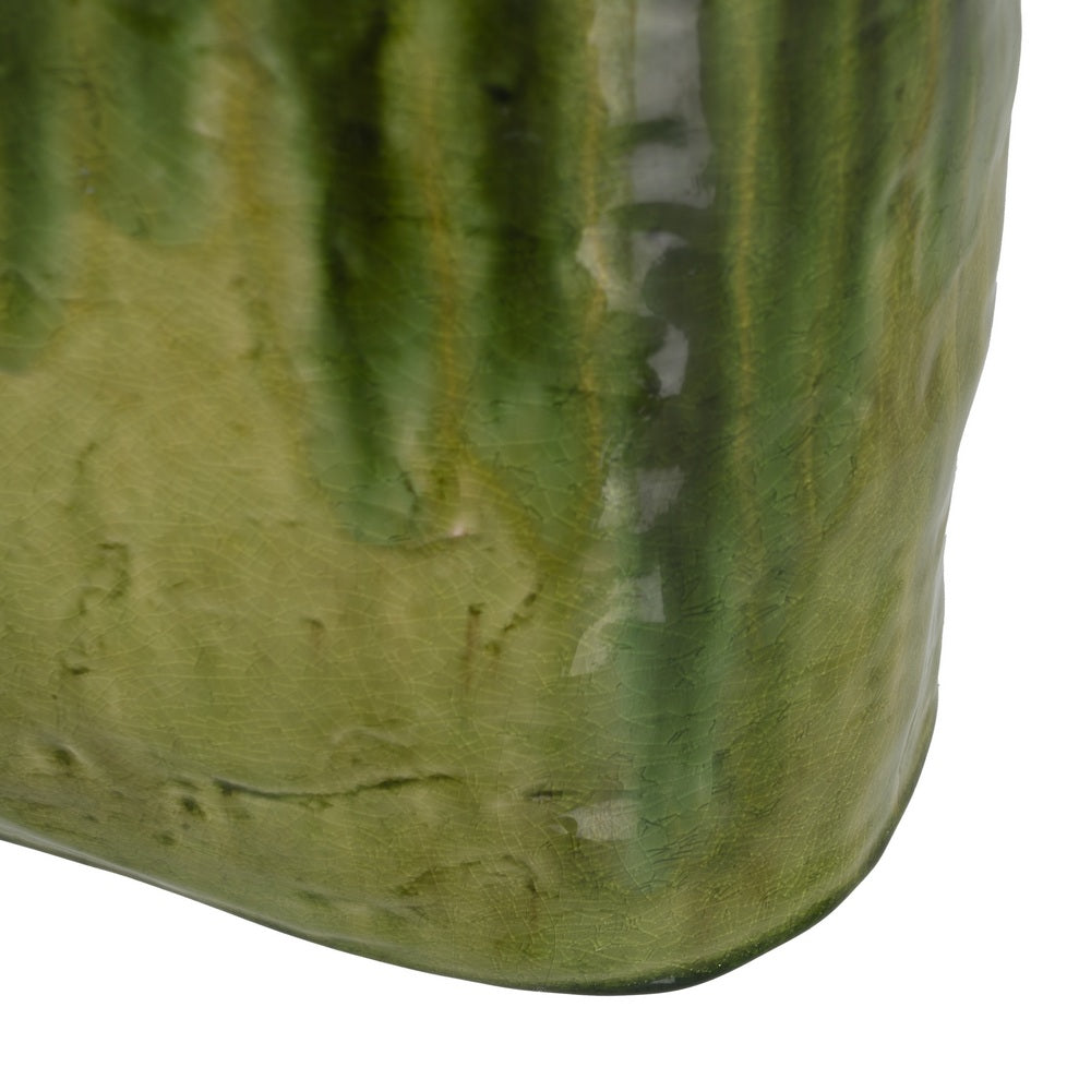 JARRÓN VERDE CERÁMICA DECORACIÓN 43 X 16 X 41,50 CM