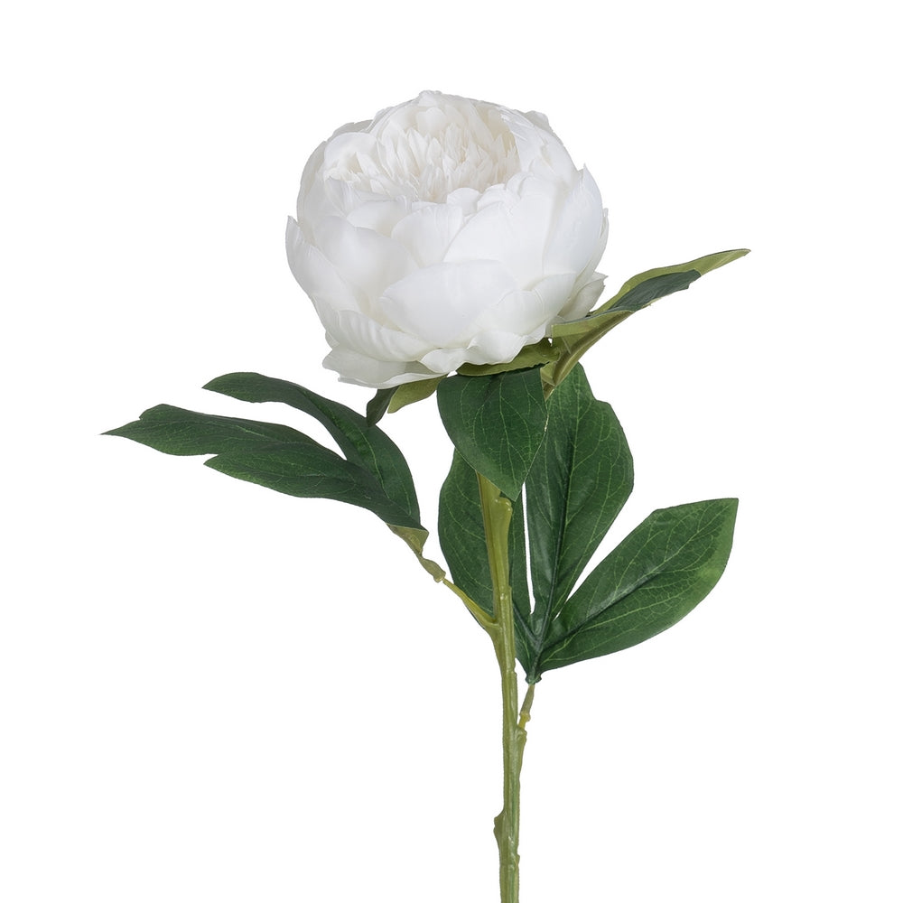 PEONY FLOWER WHITE POLYESTER-POLYETHYLENE 66 CM