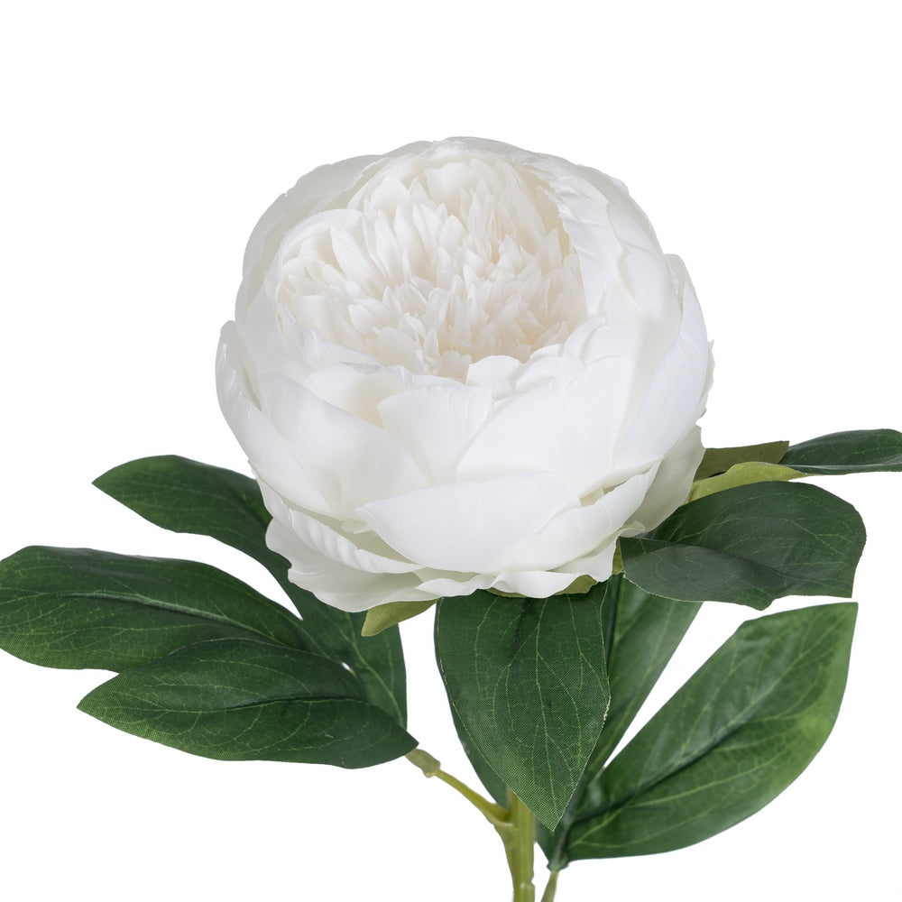 PEONY FLOWER WHITE POLYESTER-POLYETHYLENE 66 CM