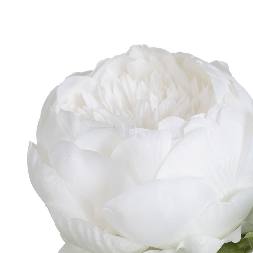 PEONY FLOWER WHITE POLYESTER-POLYETHYLENE 66 CM
