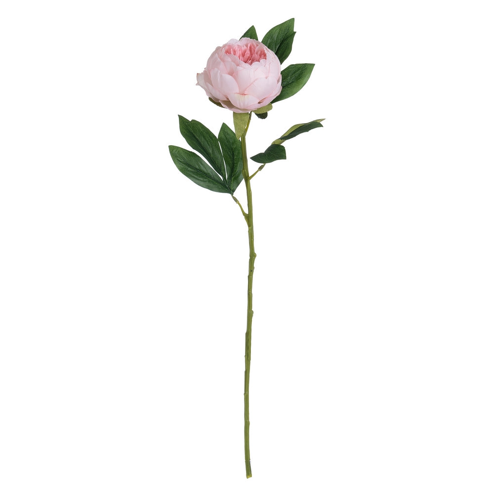 FLOR PEONÍA ROSA POLIÉSTER-POLIETILENO 66 CM