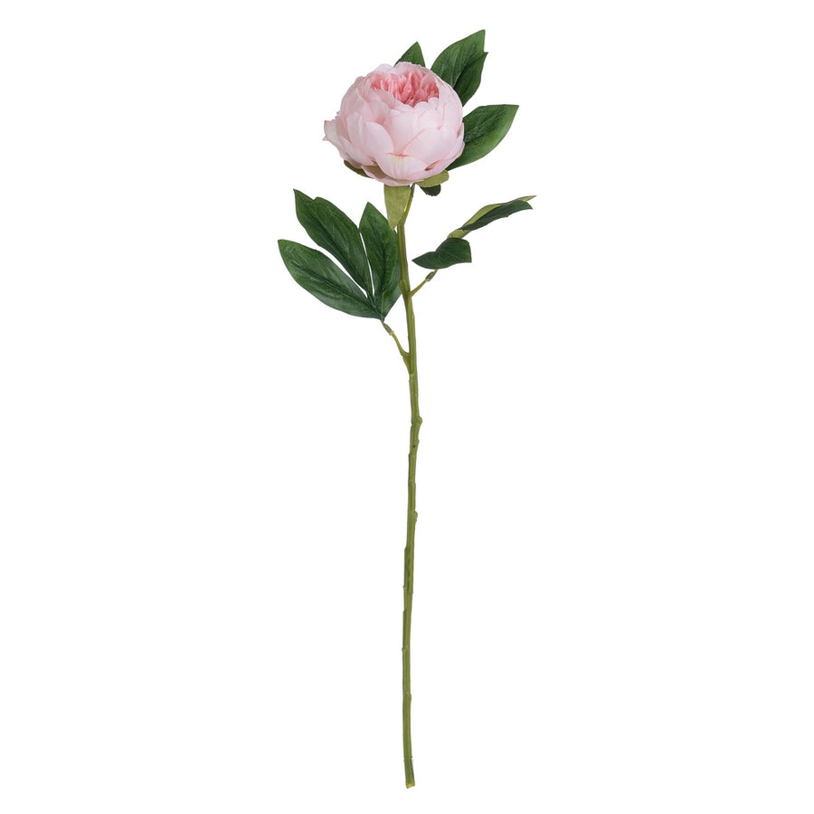 FLOR PEONÍA ROSA POLIÉSTER-POLIETILENO 66 CM