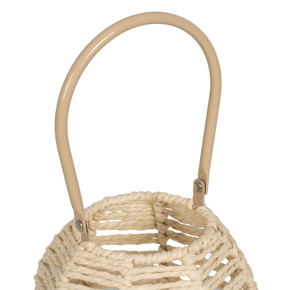 FAROL PORTAVELAS NATURAL PAPEL-METAL 18 X 18 X 20,50 CM