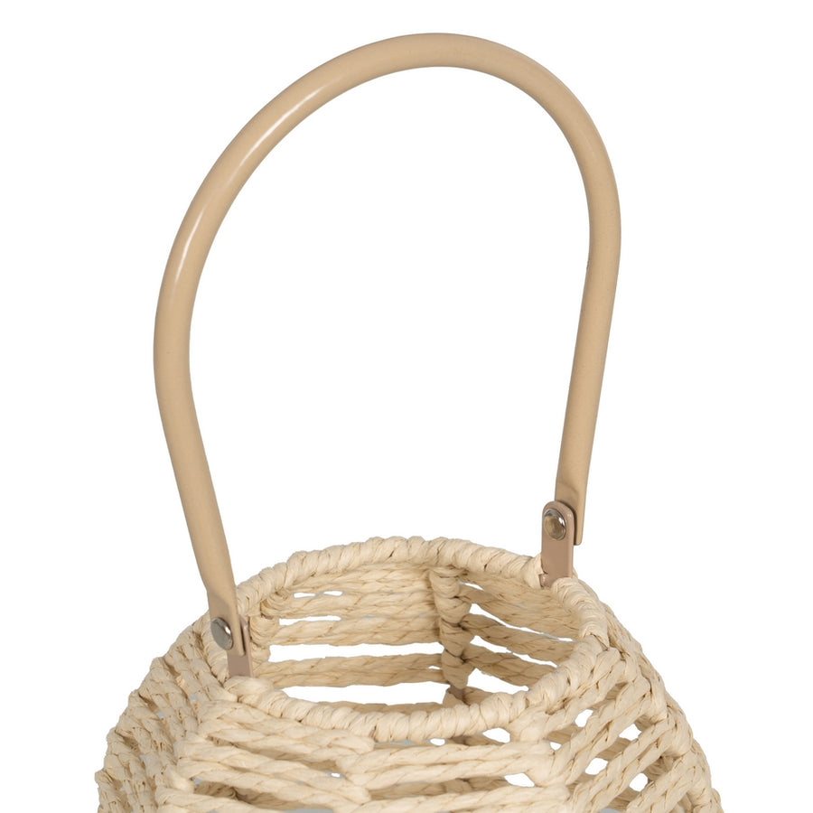 FAROL PORTAVELAS NATURAL PAPEL-METAL 18 X 18 X 20,50 CM