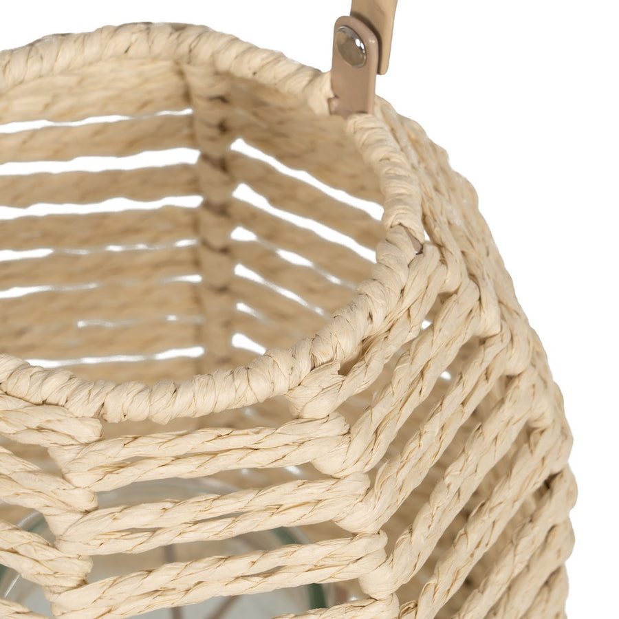 FAROL PORTAVELAS NATURAL PAPEL-METAL 18 X 18 X 20,50 CM